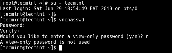 set vnc password